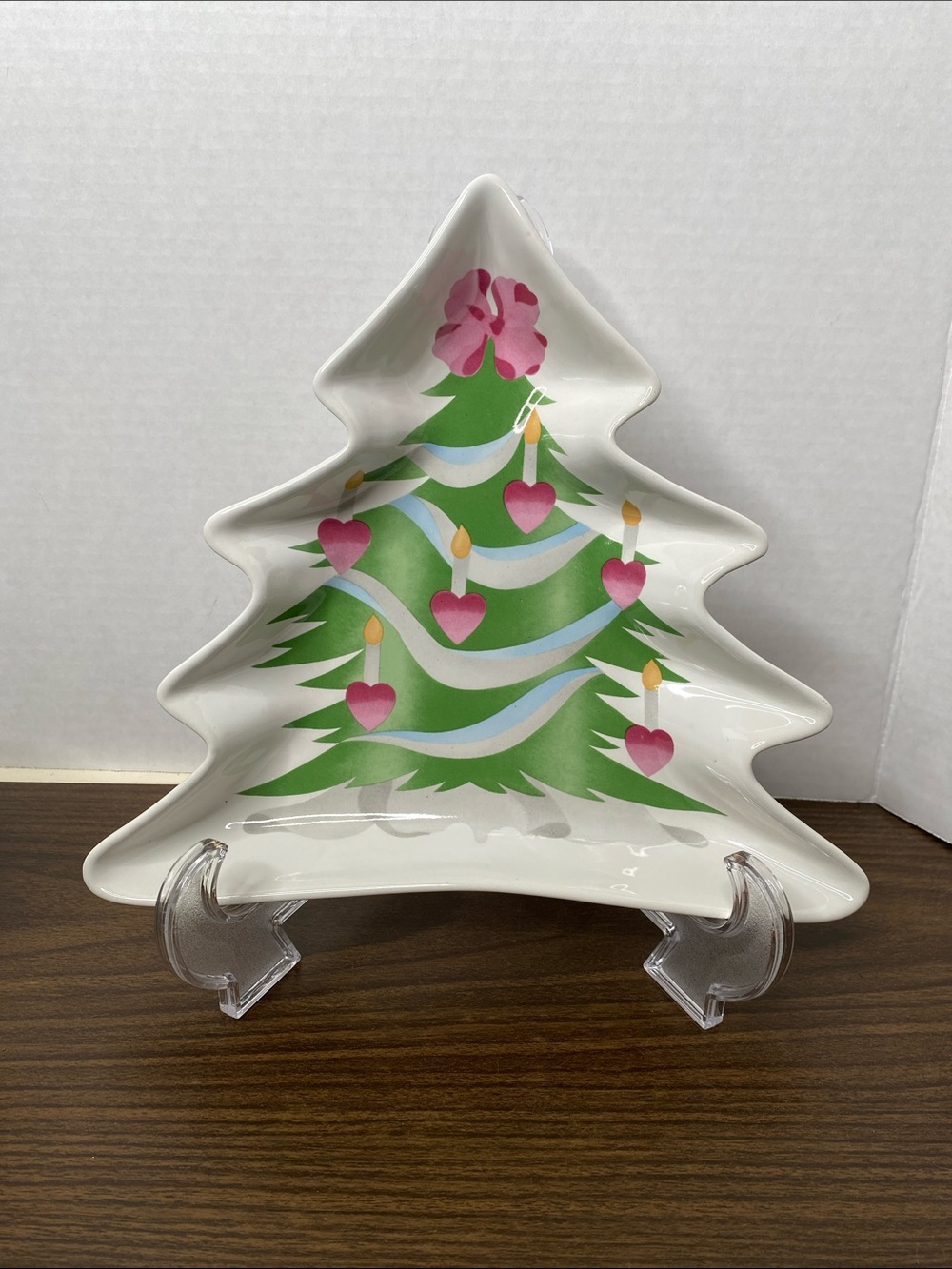 Sango Home for Christmas Tree Shaped Nut Candy Server Dish Play Plate 4829 EUC